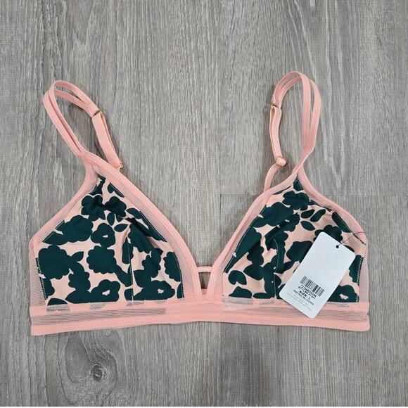 NWT Lively Mesh Trim Retro Blooms Bralette size L - Picture 1 of 6